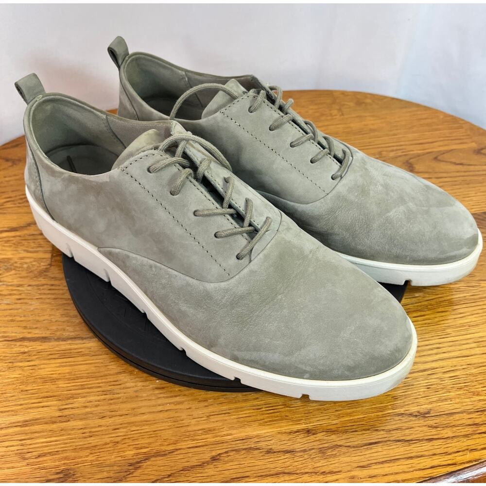 ECCO BELLA Lace Up Shoes Women's EU41 Nubuck Leather Vetiver Moon Gray Light